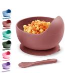 Xabono Baby Suction Plates & Bowls Set with Silicone Spoon - BPA Free, Easy to Clean, Dusty Rose Color - Buy Online on GoSupps.com