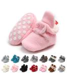 EDOTON Unisex Newborn Winter Boots - Warm Non-Slip Sole Bootie Sock (12-18 Months, Pink) - Buy Online on GoSupps.com