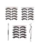 15 Pairs 3 Styles 3D Handmade False Eyelashes Set with Applicator | Natural Round Look, Synthetic Fiber, Reusable & Cruelty-Free - Buy Online on GoSupps.com