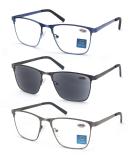 MODFANS 3 Pack Reading Glasses for Men - Blue Light Filter Metal Rectangle Frames Stainless Steel - Black Grey Blue +2.25 - Buy Online on GoSupps.com