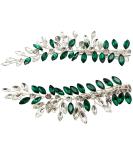 BETITETO Wedding Hair Clip Combs  2Pcs Red White Green Rhinestone Bridal Hair Vine Piece Accessories for Women Girls Party Birthday (Green) - Buy Online on GoSupps.com