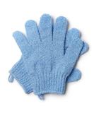 Bamboo Exfoliating Gloves - Eco-Friendly Body Scrub Mitts for Smooth Skin - Gentle Exfoliation for Ingrown Hair and Dead Skin - Blue Microfibre Bath Glove - Buy Online on GoSupps.com