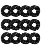 Senllori 12-Piece Scrunchies Set | Classic Black Hair Bands Thick Elastic Ponytail Holders & Accessories for Women - Buy Online on GoSupps.com