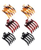 6 Pieces Plastic Non-slip Hair Claw Clips Glossy Prongs Claw Hair Clips Hairpin Clamp with Inner Teeth for Women Girls, 3 Classic Colors - Buy Online on GoSupps.com