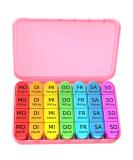 Doruimi 7-Day Pill Box - Large Compartment Medication Organizer with Easy Open Design for Kids and Seniors - Pink - Buy Online on GoSupps.com