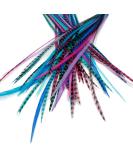 25 Real Feather Hair Extensions: Short Skinny 7-9 inch (18-23cm) + Rings/Loop (Berry) - Buy Online on GoSupps.com