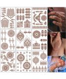 9 Sheets Brown Henna Tattoo Kit Stencil | Waterproof Temporary Henna Stickers for Body Art - Buy Online on GoSupps.com