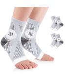 Buy 2 Pairs of Functional Neuropathy Socks for Plantar Fasciitis - Compression Ankle Brace for Pain Relief - Medium Gray - Unisex - Buy Online on GoSupps.com