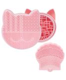 Songaa Silicone Makeup Brush Cleaning Mat & Organizer | Claw Shaped Brush Cleaner Pad - Pink - Buy Online on GoSupps.com