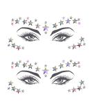 RLMOON Mermaid Rhinestone Face Jewels Sticker - 3D Crystal Gem Cosplay Halloween Decoration for Carnival, Music Festivals - 2 Sheet Star Collection - Buy Online on GoSupps.com