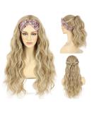 Sapphirewig's headband wig highlight blonde corrugated synthetic wig for women gluely wig daily wear cosplay headband 150% density 26inch - Buy Online on GoSupps.com