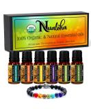 Top 6 Organic Essential Oils Set with Bracelet - Lavender Eucalyptus Rosemary Frankincense Sweet Orange Lemongrass - Perfect for Diffuser DIY Skin & Hair Care - Buy Online on GoSupps.com