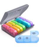 Weekly Pill Organizer - 3 Times A Day 7 Day Pill Box with 180 Wide Open Design - Easy to Fill & Retrieve | Double Protection Case for Vitamins Fish Oil Supplements - Buy Online on GoSupps.com