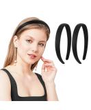 Buy Wllhyf 2-Pack Satin Stirring Straps - 2cm Wide Slipproof Headbands for Women & Girls | Fashionable Diy Hair Jewelry | Perfect for Halloween & Christmas - Black - Buy Online on GoSupps.com