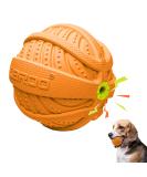 Laroo Squeaking Dog Ball - Interactive Natural Rubber Toy for Medium & Large Dogs - Durable 9cm Orange Football - Buy Online on GoSupps.com