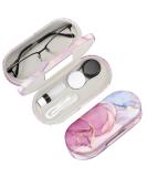Fintie 2 in 1 Contact Lens & Eyeglasses Case - Portable Double-Sided Travel Case with Mirror Tweezer & Solution Bottle - Dreamy Marble Design - Buy Online on GoSupps.com