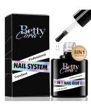 BettyCora 8 in 1 Gel Nail Glue - Super Strong Acrylic Nail Adhesive | 12ML Brush On Base Gel, Slip Solution, Strengthener, UV Nail Glue | Curing Needed - A0 Formula - Buy Online on GoSupps.com