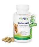 Vitpet+ joint vit - joint tablets dog - with green lip shell dog devil claw MSM turmeric and collagen - 100 joint tablets for dogs - Premium ingredients - Made in Germany - Buy Online on GoSupps.com