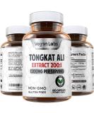 Vegan Labs Tongkat Ali 200:1 Extract - 1200MG Energy & Stamina Support - 180 Vegan Capsules - Gluten Free & Non-GMO Supplement - Buy Online on GoSupps.com