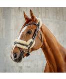SUNRIDE Swedish Bridle Oxford with Reins - Soft Genuine Leather & Fur Adjustable Anatomical Design (Full Brown) - International Shipping Available - Buy Online on GoSupps.com