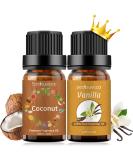 Sedbuwza Vanilla Coconut Essential Oil Set | Aromatherapy Diffuser Massage & Soap Making | 2 x 10ml - Buy Online on GoSupps.com