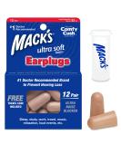 Mack's Ultra Soft Foam Earplugs - 32dB NRR 12 Pairs for Sleep Travel Concerts & More | Comfortable Noise Reduction | Made in USA - Buy Online on GoSupps.com