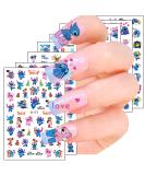Cute Cartoon 3D Nail Art Stickers - 12 Sheets Self-Adhesive Designs for Women, Kids, and Girls | Kawaii Anime Transfer Decals for DIY Resin Nails - Buy Online on GoSupps.com
