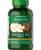 Puritan's Pride Coconut Oil 1000mg 240 Softgels Rapid Release - Buy Online on GoSupps.com