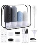 Revivoer silicone travel bottles 16 pieces of travel set with silicone travel bottles Spout-safe travel Bottles and travel shampoo container BPA-free practical travel bottles set (black) - Buy Online on GoSupps.com