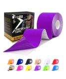 SOONGO Athletic Tape 5cm x 5m - Relieves Muscle Soreness and Strain, Ideal for Shoulders, Wrists, Knees, and Ankles - Elastic, Waterproof, Hypoallergenic - Purple - Pack of 1 - Buy Online on GoSupps.com