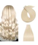 Buy Silk-Co Tape Extensions | 20 Real Hair Remy Tape-In Extensions | 50g 60# Platinblond 45cm - International Shipping Available! - Buy Online on GoSupps.com