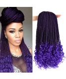 5 Packs 18 Inch Box Braids Crochet Hair with Curly Ends in 1B/Purple | Synthetic Extensions for Women - Goddess Senegalese Twist - Buy Online on GoSupps.com
