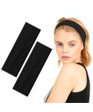 2-Pack Elegant 7cm Black Headbands for Women - Premium Hair Accessories for Sports and Fashion | Comfortable Makeup Headbands for Any Occasion - Buy Online on GoSupps.com