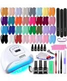 JODSONE 32 Colors Gel Nail Polish Kit with UV Light | Soak Off Gel Polish Set with Manicure Tools | Nail Art DIY at Home and Salon - Buy Online on GoSupps.com