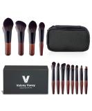 Velony Vacay 12 Pcs Mini Travel Makeup Brush Set with Case - Travel Brush Set for Loose Powder, Contour, Blush, Concealer, Eyeshadow, Brow - Tool Kit - Buy Online on GoSupps.com