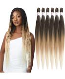 Xusuperb Pre-Stretched Ombre Blonde Braiding Hair - 26 Inch 6 Packs of Soft Yaki-Textured Extensions (T1B/27/613) for Easy Braids | International Shipping - Buy Online on GoSupps.com