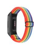 Adjustable Nylon Watch Band for Fitbit Charge 4/3/SE | Stretch Breathable Rainbow Multicolor Strap for Women/Men - Buy Online on GoSupps.com