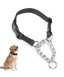 Martingale Dog Collar with Reflective Nylon Padded Half Choke with Side Release Buckle Dog Choke Collar for Medium Large Dogs Dog Training Collar (M black) M black - Buy Online on GoSupps.com