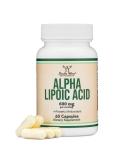 Buy Alpha Lipoic Acid 600mg - Potent Antioxidant for Neuropathy & Heart Health - Vegan Non-GMO Gluten Free - 60 Capsules by Double Wood - Buy Online on GoSupps.com