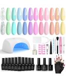 Beetles Gel Nail Polish Starter Kit - 12 Spring Pastel Colors with UV Light, Base & Top Coat, Cuticle Oil - Macaroon Gel Polish Set - 2023 Spring Trend - Nail Art DIY - Buy Online on GoSupps.com