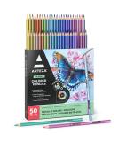 ARTEZA Metallic Colored Pencils - Set of 50 Triangular Grip Drawing Pencils - Buy Online on GoSupps.com