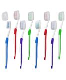 Bulk Pack of 8 Adult Toothbrushes with Covers | Medium Firm Bristles | Healthy Smile Essentials - Buy Online on GoSupps.com