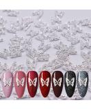LIFOOST 100pcs Butterfly Nail Charms Silver Nail Art Studs | 3D Nail Jewelry for Acrylic Nails Designs - Buy Online on GoSupps.com
