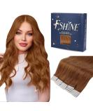 FSHINE 50cm Copper Red Tape-In Hair Extensions | Remy Real Hair | Seamless PU | 20 Pieces 50g - Thick & Smooth Ends #330 - Buy Online on GoSupps.com