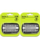 32B Channel Head & Replacement Foils for Braun Series 3 Razors - Compatible with 3000S 3020S 3030S 3040S 3070CC 3080S 3090CC 320 340 350CC (2 Pieces) - International Shipping Available - Buy Online on GoSupps.com
