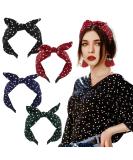 Blessing 4stk.Hair tires wide headband women dots loop hair band rockabilly headband vintage hair accessories for girls women red black blue dark green red & black & blue & dark green - Buy Online on GoSupps.com