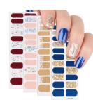 4 Sheets Nail Stickers Nail Wraps Self Adhesive Full Nail Wraps Red Pink Gold Navy Blue Laser Shiny Nail Polish Stickers for Women Nail Art - Buy Online on GoSupps.com
