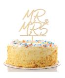 Wooden Mr and Mrs Cake Topper Wedding Cake Topper Bride and Groom Sign Wedding Engagement Cake Toppers Decoration Wedding Party Supplies (Style 1) - Buy Online on GoSupps.com