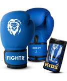 Fightr Children Boxing Gloves - Ultimate Protection for Kids | MMA Muay Thai Kickboxing & Martial Arts | Includes Carry Bag - 04 & 06 oz (Blue) - Buy Online on GoSupps.com