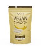 Nutri+ Vegan Protein Powder - 1kg Banana Flavor | 84.1% Vegetable Protein Lactose & Gluten-Free Ideal for Shakes - Buy Online on GoSupps.com